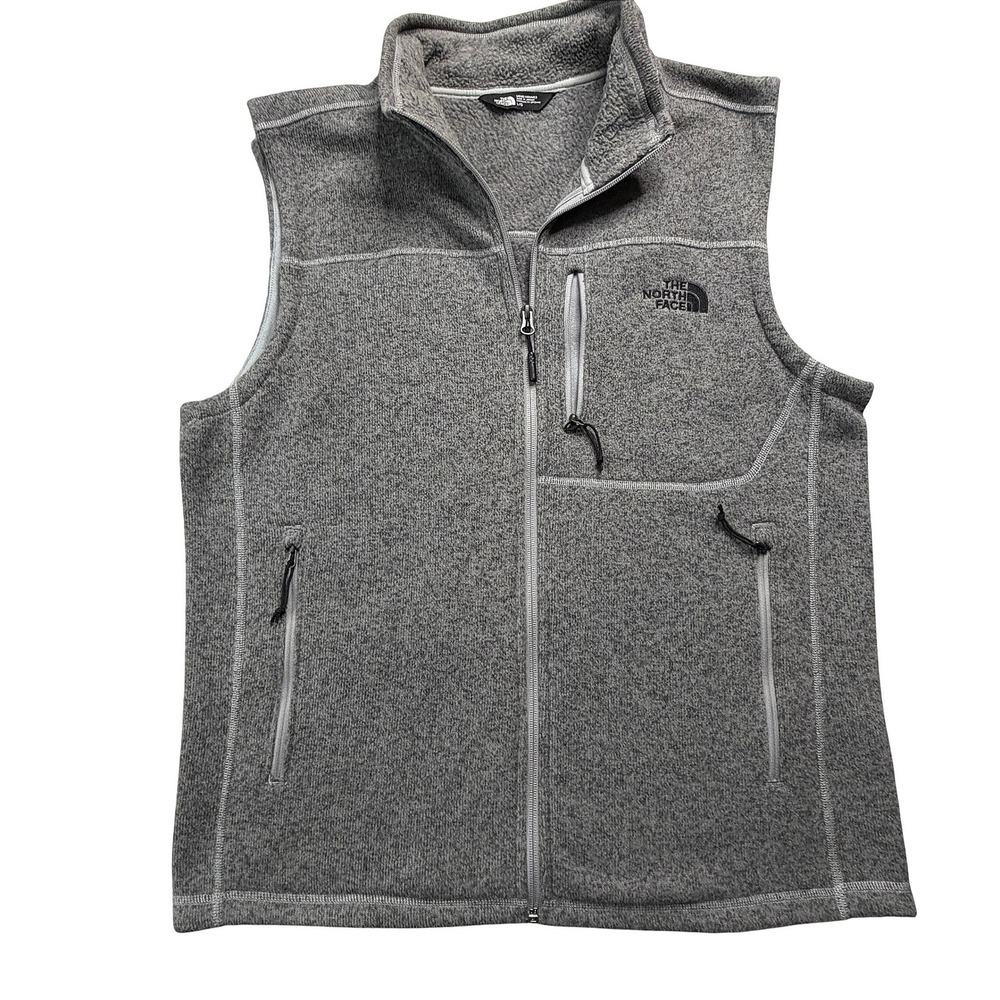 The North Face Mens Gordon Lyons Fleece Vest Grey Full Zip Large
